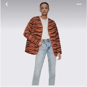 NEW Anine Bing animal print tiger stripes puffer Jacket size S